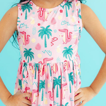 Pink Gator-ade Tank Twirl Dress