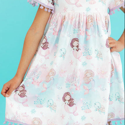Mermaid Fairytale Pom Pom Dress