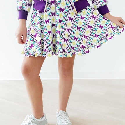 Mardi Gras Ruffle Twirl Skort