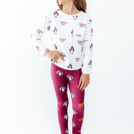 Virginia Tech Maroon Hokie Leggings