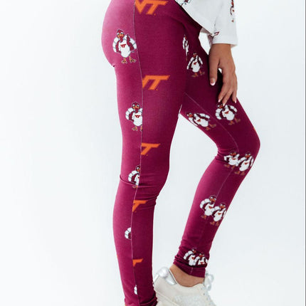 Virginia Tech Maroon Hokie Leggings