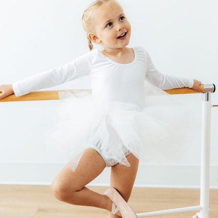 White Velvet L/S Tutu Leotard