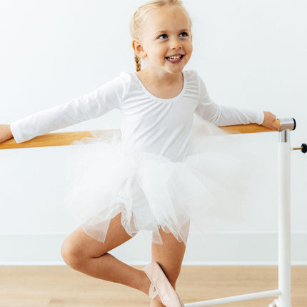 White Velvet L/S Tutu Leotard