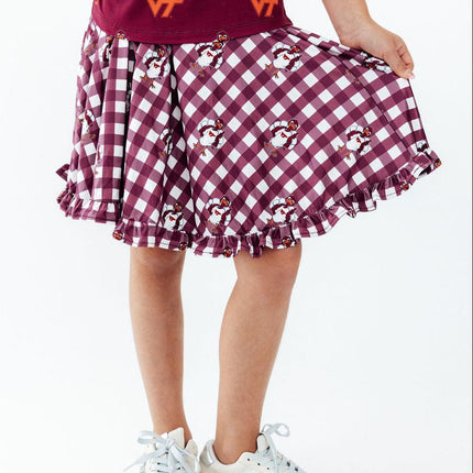 Virginia Tech Plaid Hokie Ruffle Twirl Skort