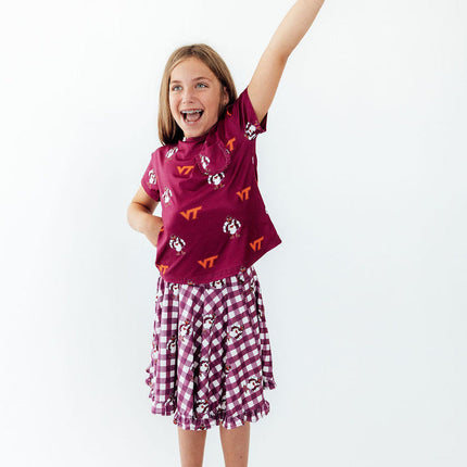 Virginia Tech Plaid Hokie Ruffle Twirl Skort