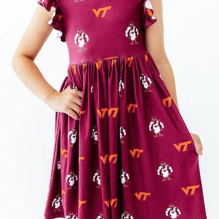 Virginia Tech Maroon Hokie Flutter Twirl Dress
