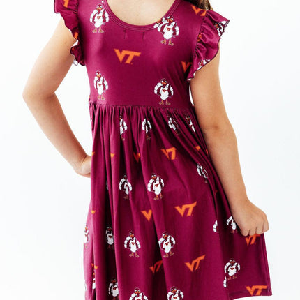 Virginia Tech Maroon Hokie Flutter Twirl Dress
