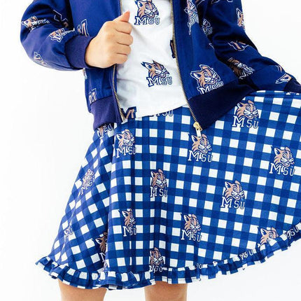 Montana State University Plaid Bobcat Ruffle Twirl Skort