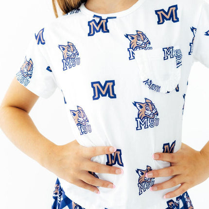 Montana State University White Bobcat Ruffle Pocket Tee