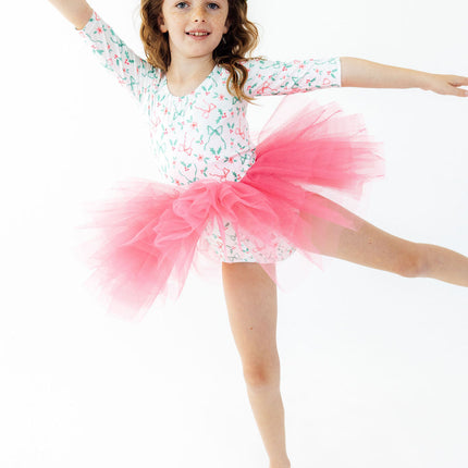 Bows & Mistletoe 3/4 Tutu Leotard