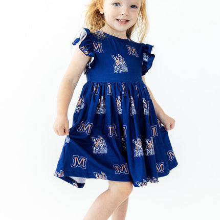 Montana State University Blue Bobcat Flutter Twirl Dress
