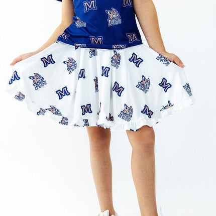 Montana State University White Bobcat Ruffle Twirl Skort