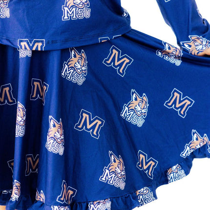 Montana State University Blue Bobcat Ruffle Twirl Skort