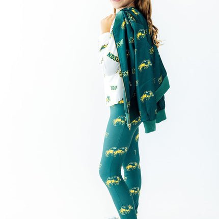 North Dakota State University White Bison L/S Ruffle Pocket Tee