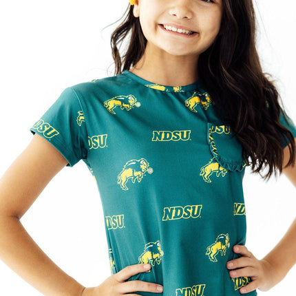 North Dakota State University Green Bison Ruffle Pocket Tee