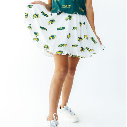 North Dakota State University White Bison Ruffle Twirl Skort