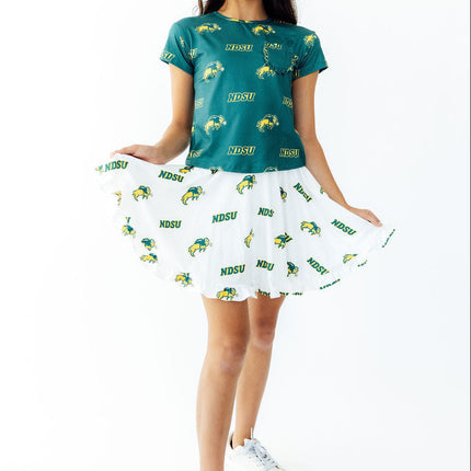 North Dakota State University White Bison Ruffle Twirl Skort