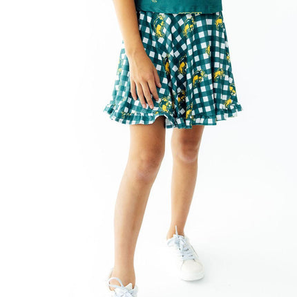North Dakota State University Plaid Bison Ruffle Twirl Skort