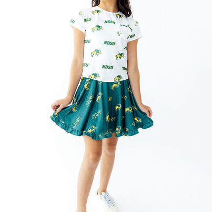 North Dakota State University White Bison Ruffle Pocket Tee
