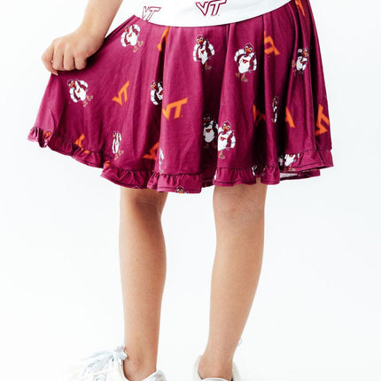 Virginia Tech Maroon Hokie Ruffle Twirl Skort