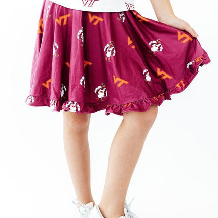 Virginia Tech Maroon Hokie Ruffle Twirl Skort