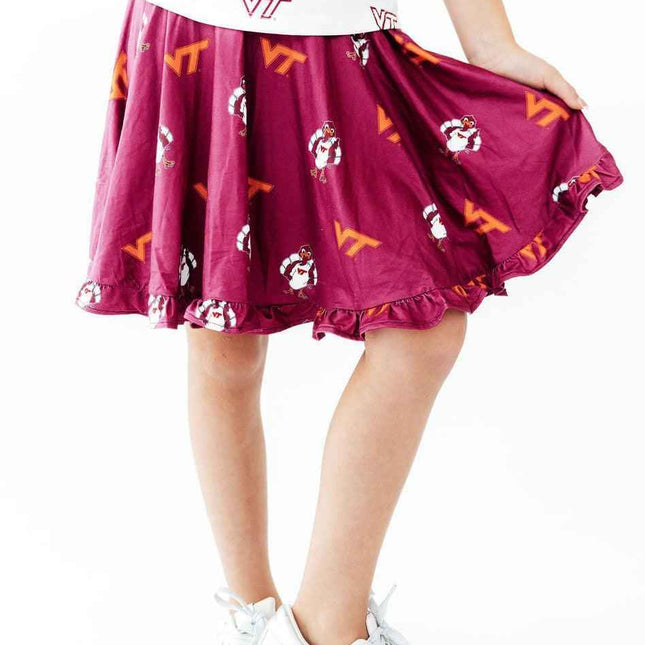 Virginia Tech Maroon Hokie Ruffle Twirl Skort