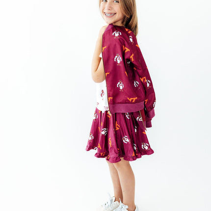 Virginia Tech Maroon Hokie Ruffle Twirl Skort