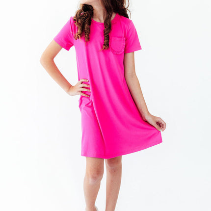 Hot Pink T-Shirt Dress