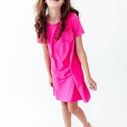 Hot Pink T-Shirt Dress
