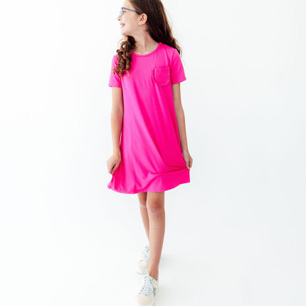 Hot Pink T-Shirt Dress