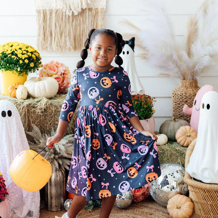 Sweet Tooth 3/4 Sleeve Pocket Twirl Dress - Dashing Nova