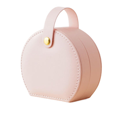 Mini Travel Jewelry Box Organizer, Portable Storage Case with Compartments, PU Leather, 3.9 x 3.5 x 2 inches