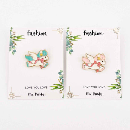 Pink & Green Unicorn Enamel Pins – Magical 2-Pack Gift Set