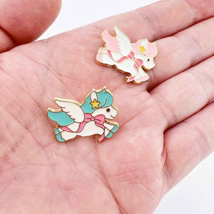 Pink & Green Unicorn Enamel Pins – Magical 2-Pack Gift Set
