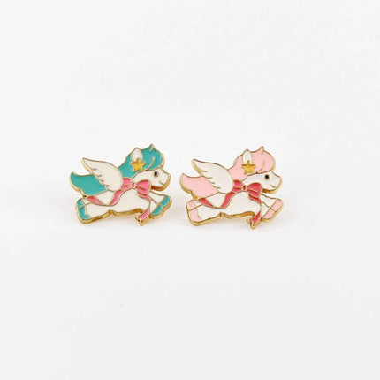 Pink & Green Unicorn Enamel Pins – Magical 2-Pack Gift Set