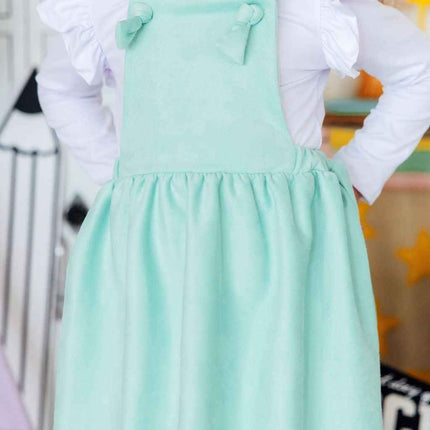 Mint Faux Suede Pinafore