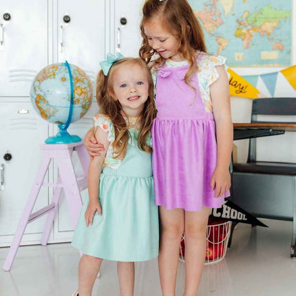 Mint Faux Suede Pinafore