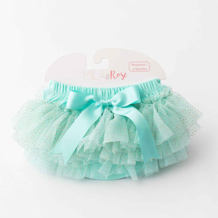 Mint & Gold Glitter Ruffle Tutu Bloomer