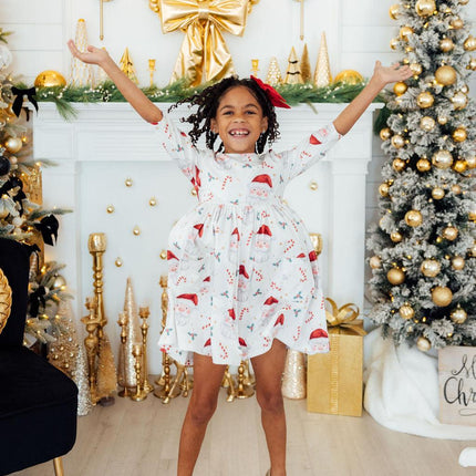 Mistletoe Magic 3/4 Sleeve Pocket Twirl Dress - Dashing Nova