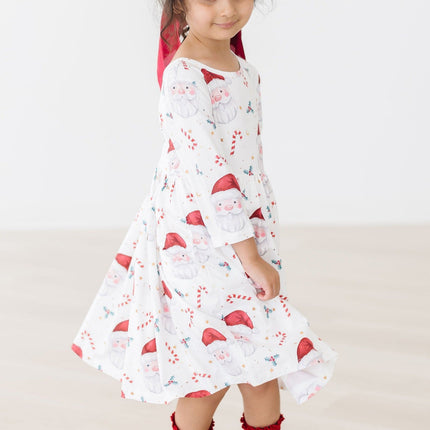 Mistletoe Magic 3/4 Sleeve Pocket Twirl Dress - Dashing Nova