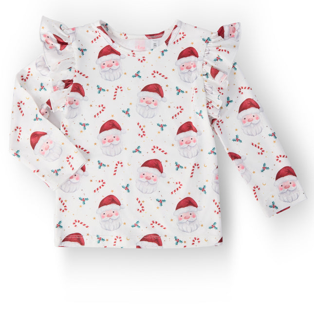 Mistletoe Magic L/S Ruffle Tee - Dashing Nova