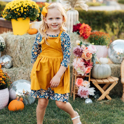 Mustard Faux Suede Pinafore - Dashing Nova
