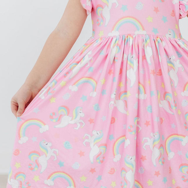 My Little Unicorn Flutter Sleeve Twirl Dress - Dashing Nova