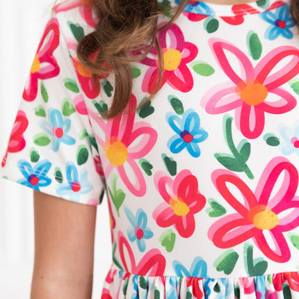 Neon Floral S/S Pocket Twirl Dress - Dashing Nova