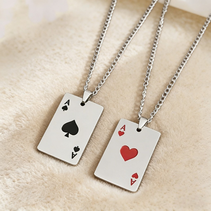 Titanium Steel Playing Card Necklace