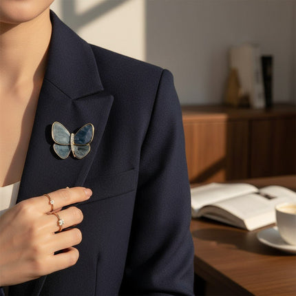Pack of 3 Elegant Butterfly Brooch Pins for Dresses and Blazers