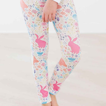 Pastel Floral Bunnies Leggings