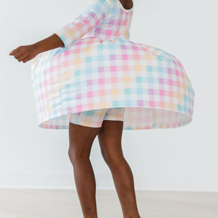 Pastel Plaid Twirl Shorts - Dashing Nova
