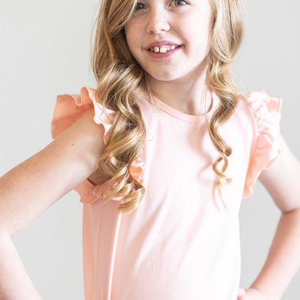 Peach S/S Ruffle Tee - Dashing Nova
