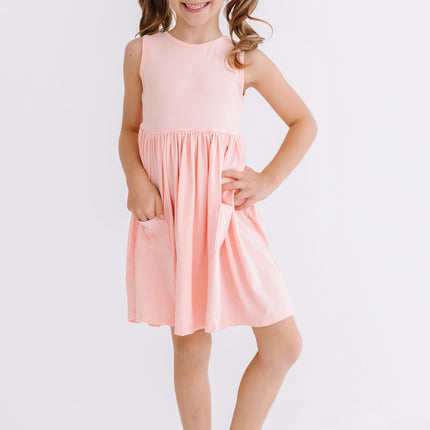 Peach Tank Pocket Twirl Dress - Dashing Nova
